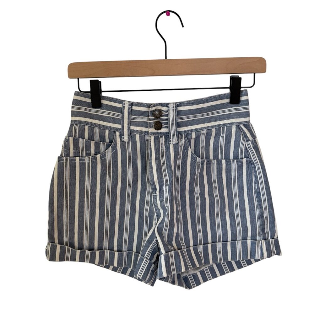Urban Outfitters - BDG - High Waist Blue/White Striped Shorts - Size 2